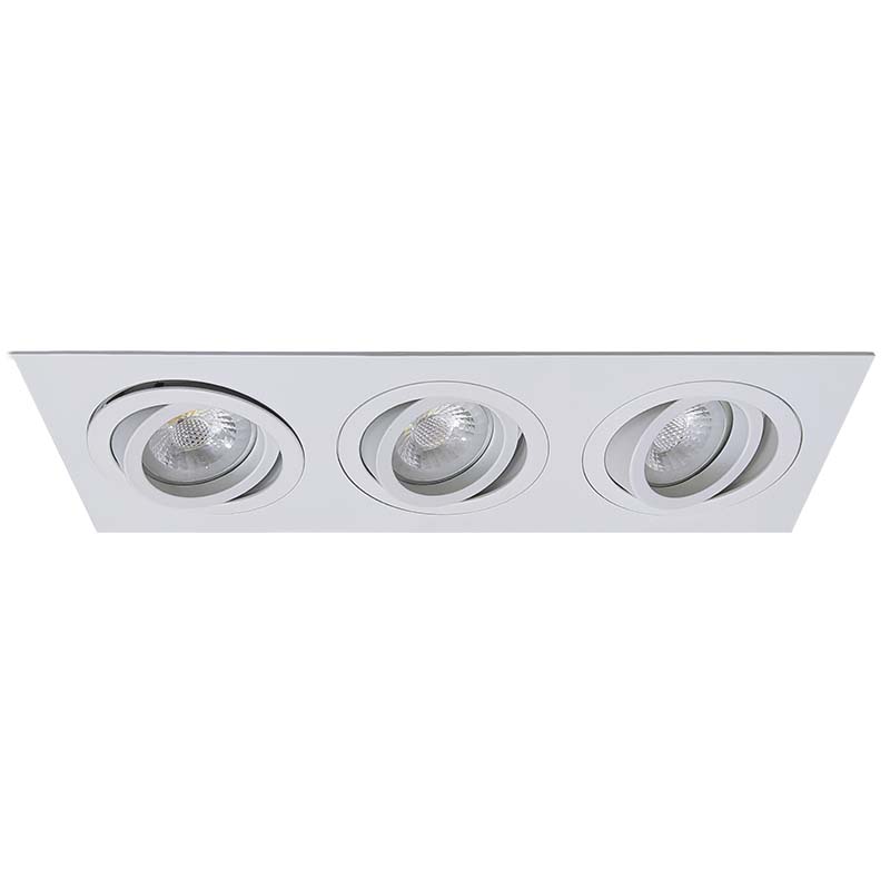 SERIE ALUM RECTANGULAR BLANCO MATE de 3 LUCES